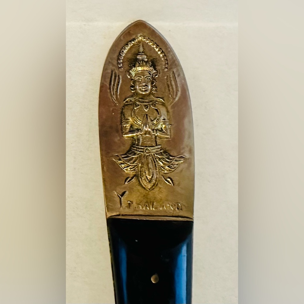 Vintage Siam (Thailand) Brass & Wood Serving Set - Picture 8 of 12